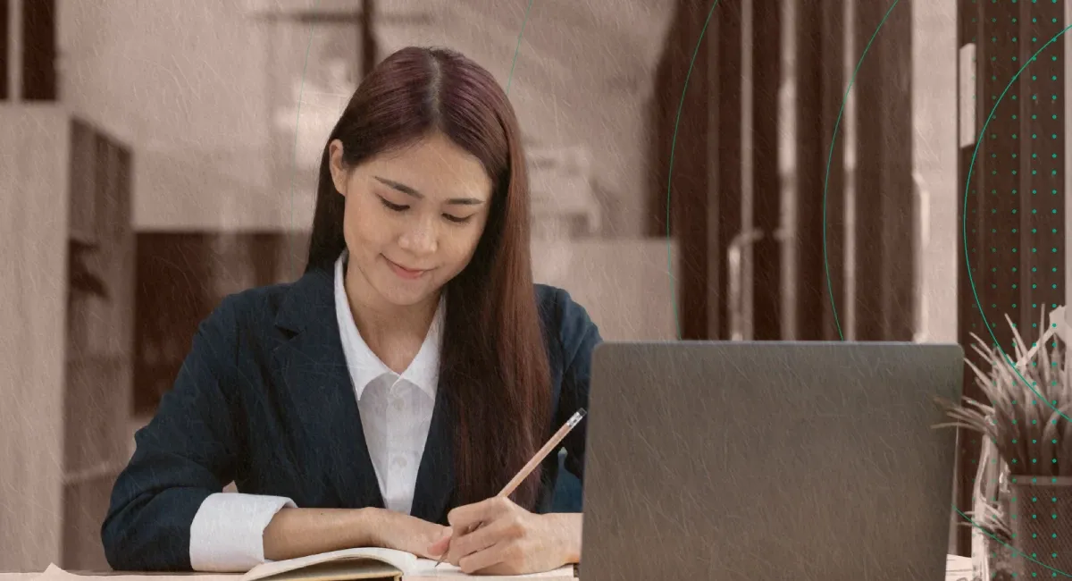 Woman working on a back office role